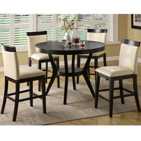 Black round counter height dining table hot sale