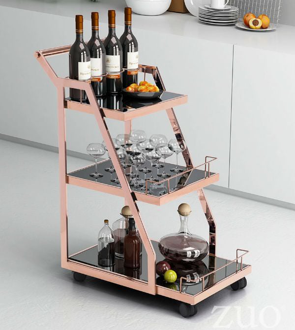 Acropolis Serving Cart Rose Gold